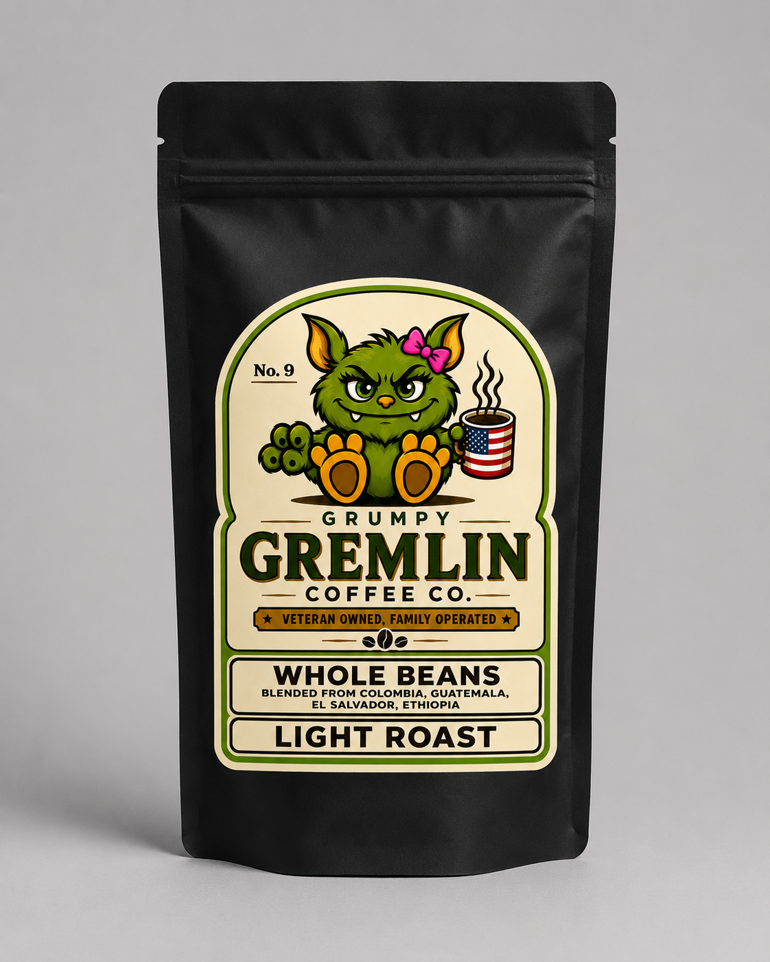 Grumpy Gremlin Light Roast coffee bag