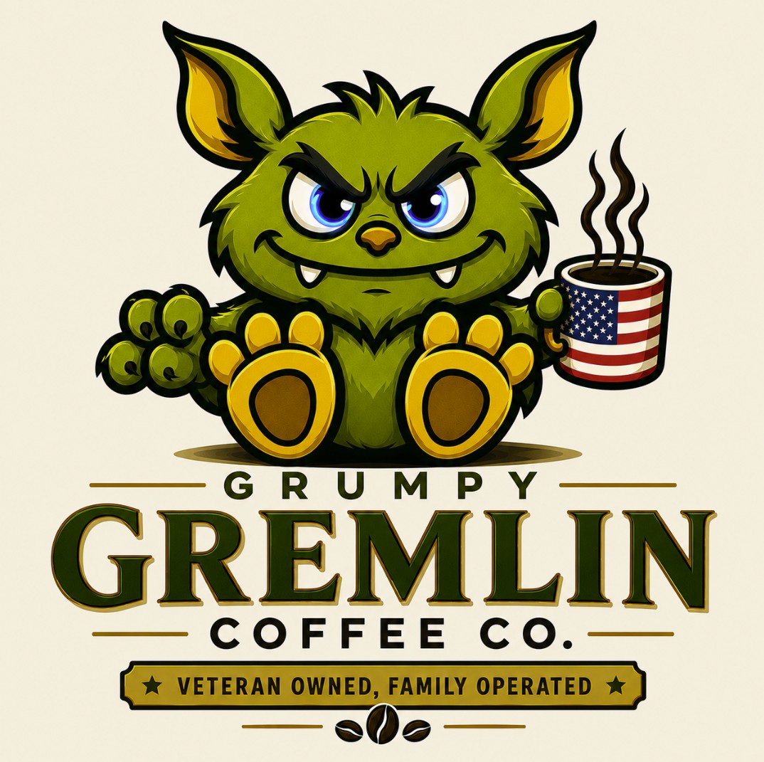 Grumpy Gremlin Coffee mascot